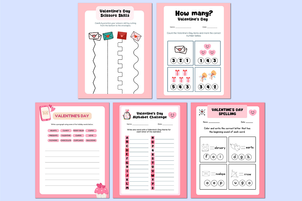 Valentine’s Day Activity Book, a Stationery Template by Shumaya (Photo 2 of 4)