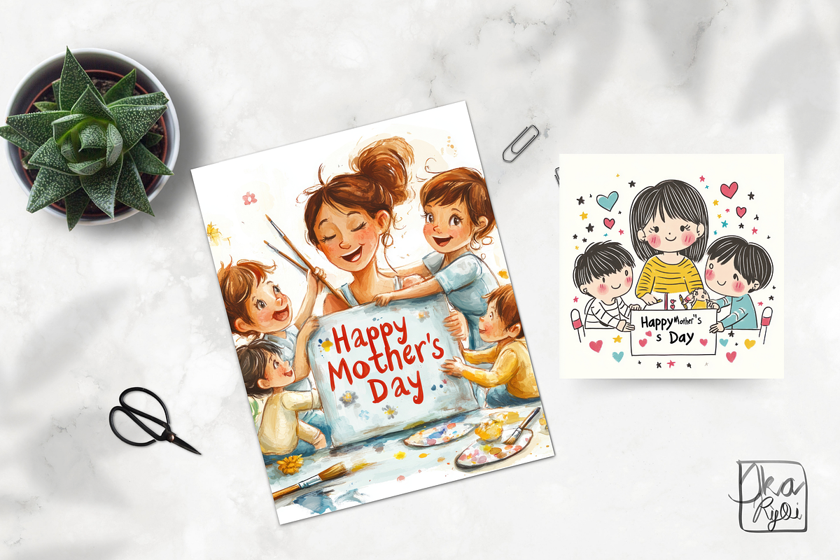 Cute Mother's Day Floral Greeting, an Illustration by ikarifq shop (Photo 3 of 4)
