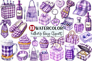 Purple Gingham Father's Day Clipart, an Illustration by Rose Art (Thumbnail 1 of 4)