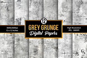 Grey Grunge Texture Digital Papers, a Background Graphic by Creative Store (Thumbnail 1 of 4)