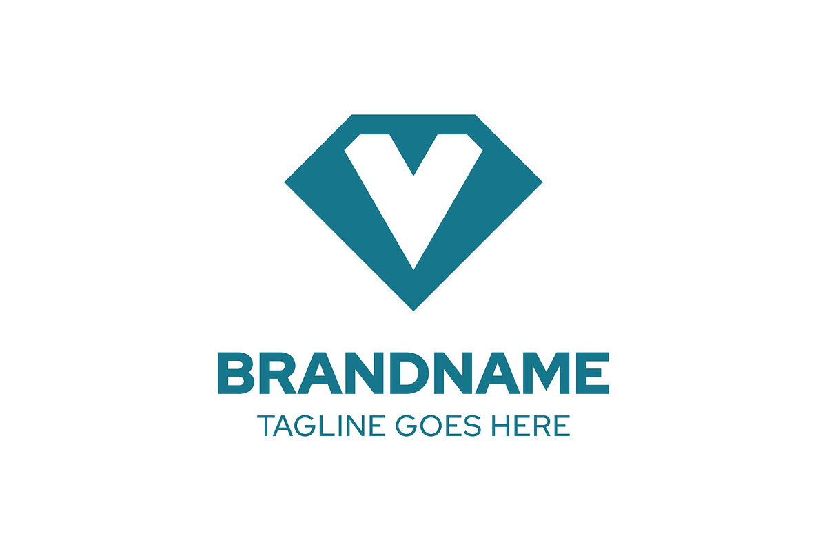 Letter V Diamond Simple Logo, a Branding & Logo Template by Pray Art Design Studio (Photo 1 of 2)