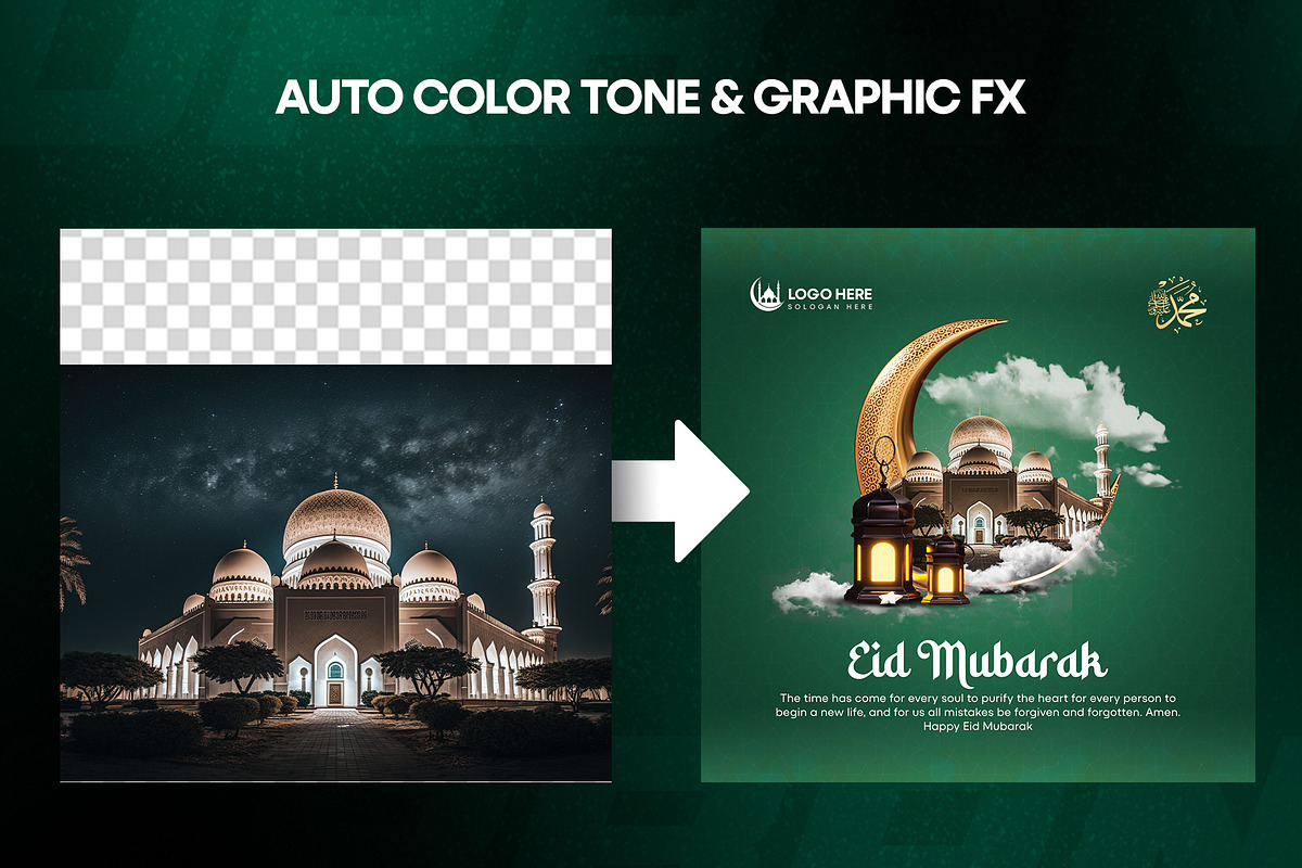 Eid Mubarak Square Greeting Flyer, a Flyer Template by Raytas Studio (Photo 5 of 5)