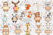 Watercolor Animal Holding A Sign Png, an Illustration by Creative Art (Thumbnail 1 of 10)