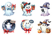 Halloween Ghost Clipart, an Illustration by CreationArt (Thumbnail 2 of 5)