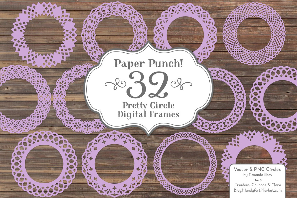 Lavender Lace Vector Frames, an Illustration by Amanda Ilkov (Photo 3 of 5)