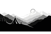 Mountain Landscape Silhouette Puzzle, a Seasonal Illustration by Designer_Momina (Thumbnail 8 of 10)