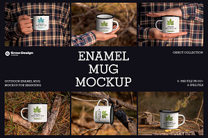 6 Outdoor Enamel Mug Mockup