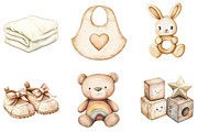 Neutral Baby Watercolor Clipart, an Illustration by DreamArtGraphic (Thumbnail 3 of 5)