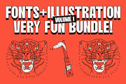 Fonts + Illustration Bundle, a Blackletter Font by Kulturë Type (Thumbnail 1 of 9)