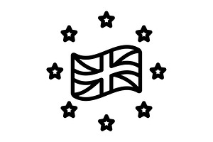 British london black icon, an Outline Icon by Creative priyanka