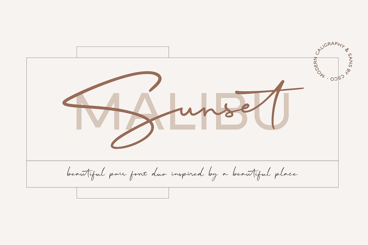 Malibu Sunset - A Beautiful Font Duo, a Script Font by Craft Supply Co. (Photo 1 of 10)