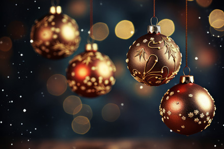 Christmas holidays background with Christmas balls, a Holiday Photo by Natalia Klenova's Shop