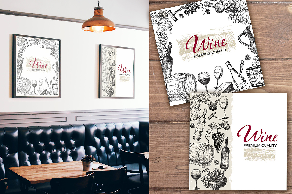 Wine & Grapes Illustations Set, a Food Illustration by Live line (Photo 4 of 9)