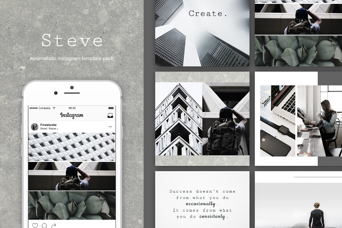 Steve|Instagram templates + stories, a Social Media Template by Nassiie (Photo 1 of 6)