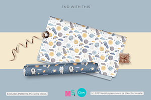 Gift Wrap Mockup Set For Canva