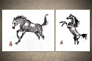 Horses Sumi-e, an Animal Illustration by StabuLaRasa illustration (Thumbnail 5 of 21)