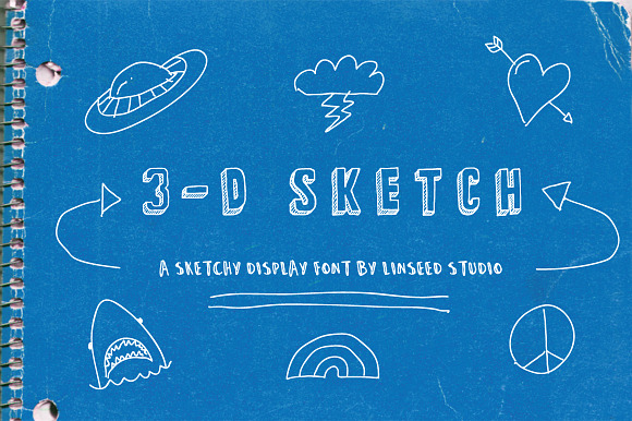 3-D Sketch Display Font preview 6