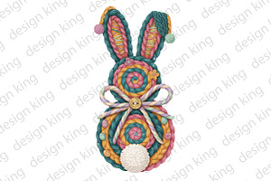 Easter Bunny Faux Yarn Png,Crochet, an Illustration by Designking