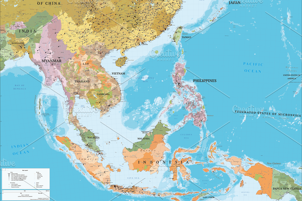 Political Map of South East Asia, an Education Illustration by Cartorical (Photo 3 of 10)