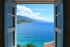 View of the Mediterranean Sea from a, a Photo by Iftikhar Alam
