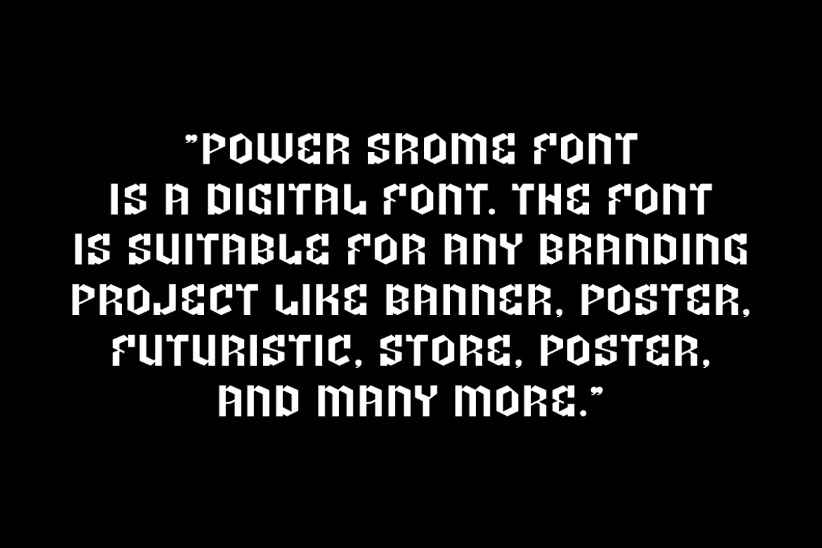 Power Srome - Futuristic Font, a Sans Serif Font by QR Design Studio (Photo 5 of 7)