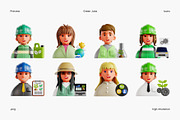 Green Jobs 3D Icon Set, a Characters & Person 3D Model by Eklip Studio (Thumbnail 2 of 3)