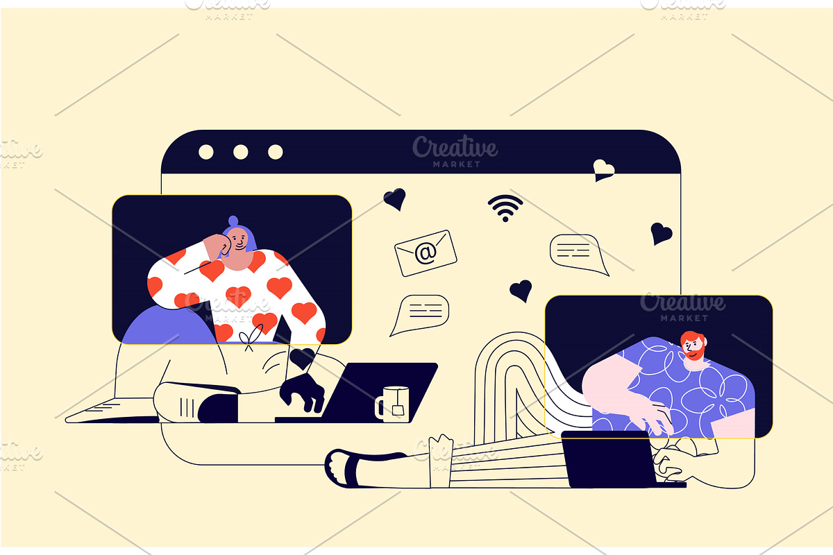 Video conference and online meeting, a Person Illustration by Lucky Shop