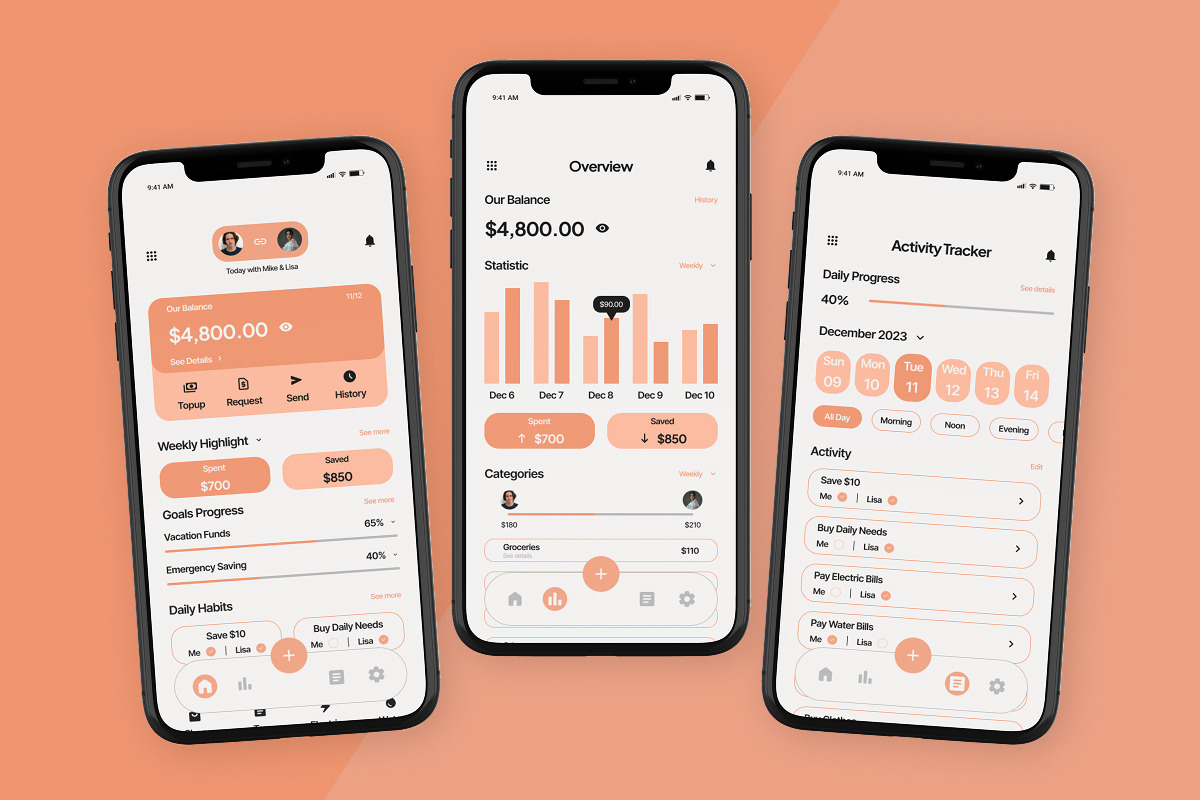 Duollet - Shared Wallet App UI, an App Template by trabaskriya (Photo 3 of 5)