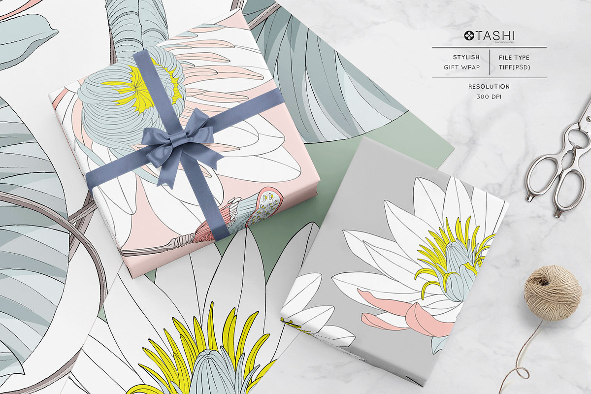 Lotus Vector Pattern & More!, a Wallpaper Graphic by Pink Linen (Photo 2 of 15)