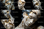 28 Cracked Greek Face Sculptures, a Person Illustration by Incomelion (Thumbnail 3 of 6)