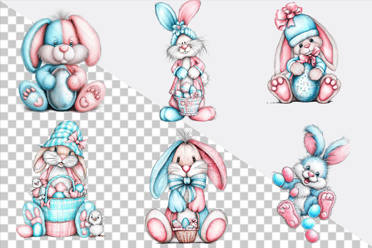 Easter Bunny Watercolor PNG Clipart, an Illustration by SVGArt (Photo 6 of 9)