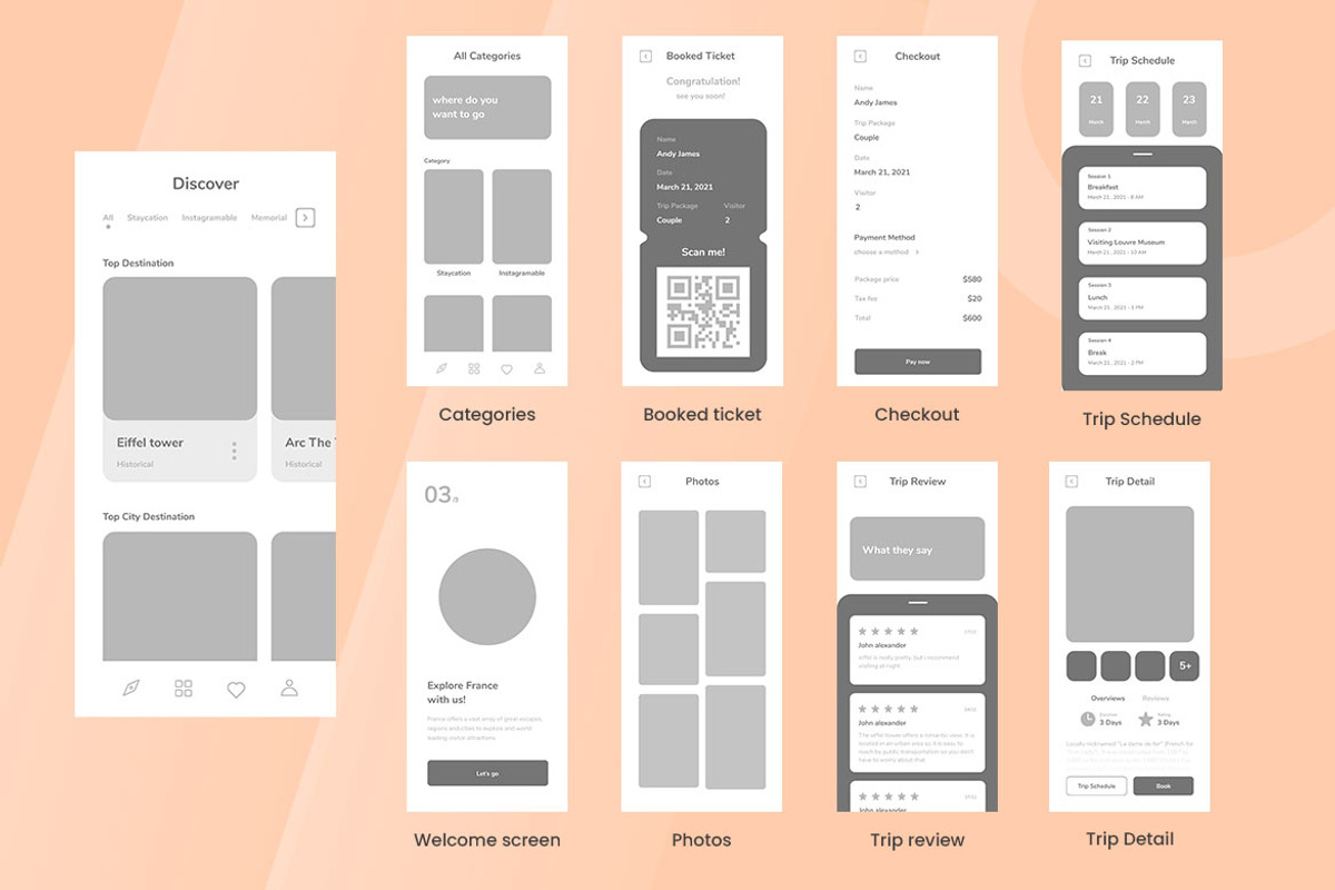 Travel Service Wireframe Apps, a Websites & App Template by INSPR STD (Photo 3 of 6)