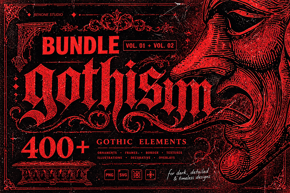 400+ Gothic Engravings BUNDLE, an Object Graphic by BeNone Designs (Photo 1 of 5)