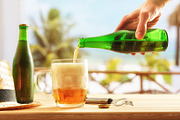 Drinking beer on table with appetizers on beach terrace, a Food & Drink Photo by Davizro's Market (Thumbnail 2 of 2)