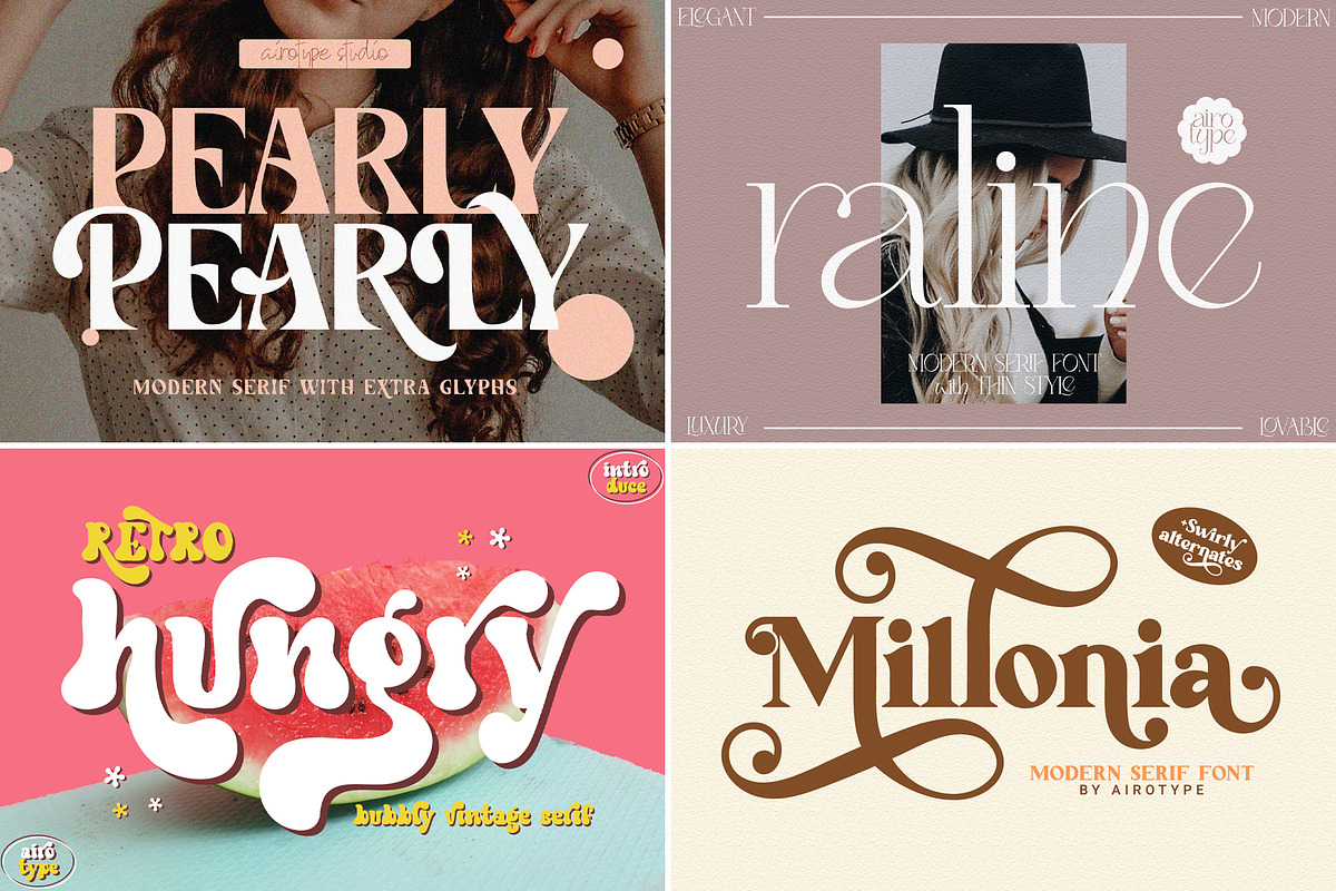 Retro Font Bundle - 20 Vintage Fonts, a Serif Font by Airotype (Photo 3 of 7)