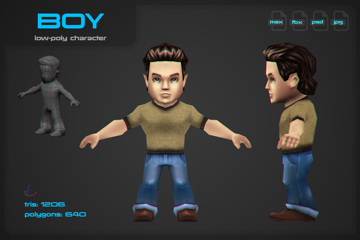 BOY, a Characters & Person 3D Model by stallfish's art store (Photo 3 of 5)