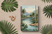 Jungle Tropical Landscape Wall Mural, a Wallpaper Graphic by by creative paper (Thumbnail 12 of 12)