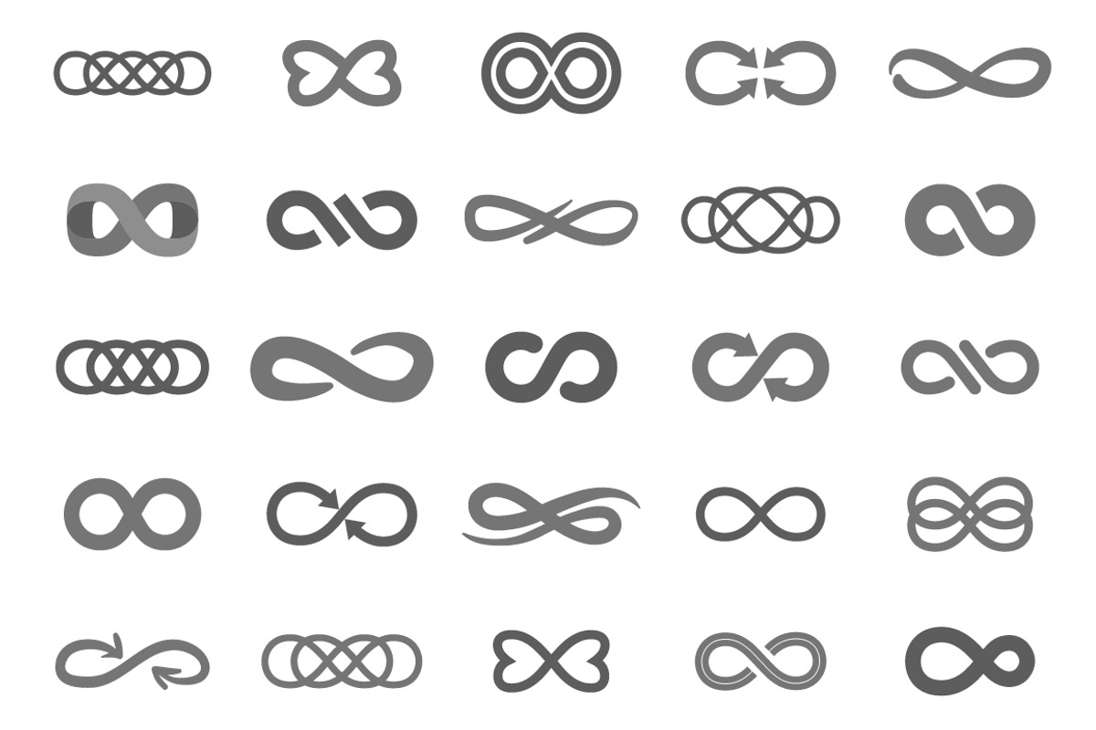 Infinity symbol set, an Outline Icon by Artha Design Studio