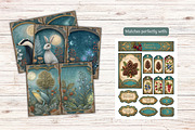 Moonlit Forest Junk Journal Pages, a Decorative Illustration by Print Haven Mochi Vintage (Thumbnail 2 of 3)