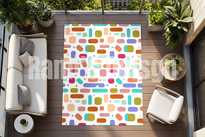 Outdoor balcony rug mockup