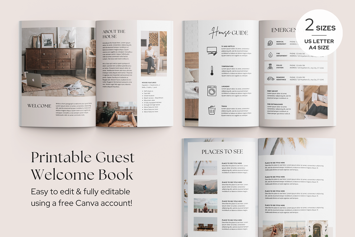 Airbnb Welcome Book Template, a Magazine Template by ShopRShop (Photo 2 of 9)