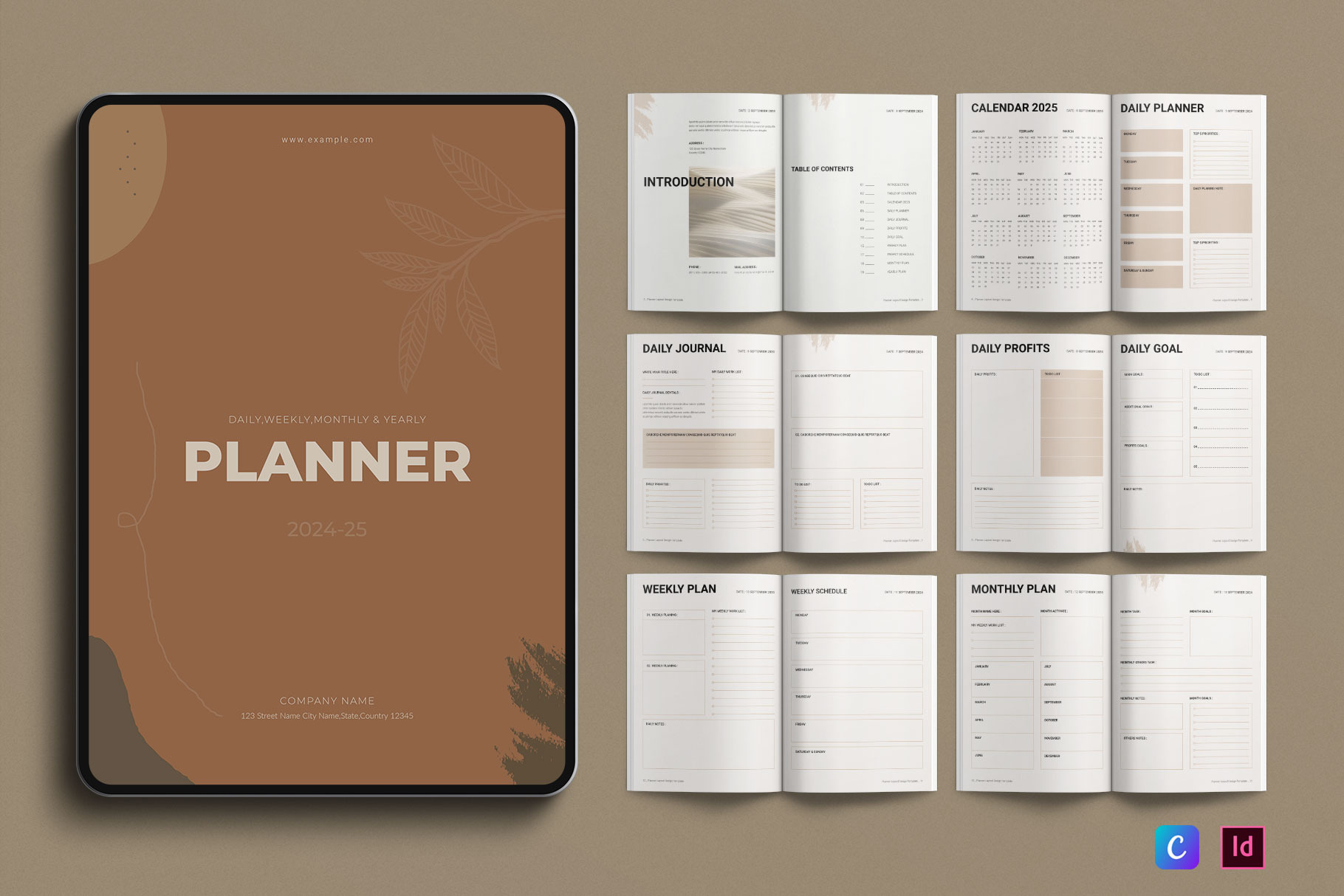 Planner Layout Design Template, a Brochure Template by E-Type