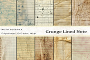 Grunge Lined Note Digital Papers, a Background Graphic by BonaDesigns (Thumbnail 1 of 6)