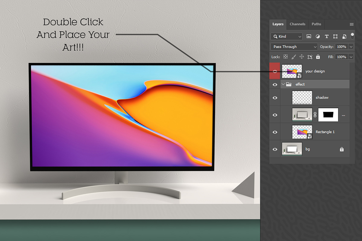 Monitor Display Mock-up #01, a Product Mockup by alexandeerco (Photo 2 of 5)