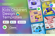 Kids, Children Canva Design Template, a Social Media Template by Exceptionalways (Thumbnail 1 of 35)