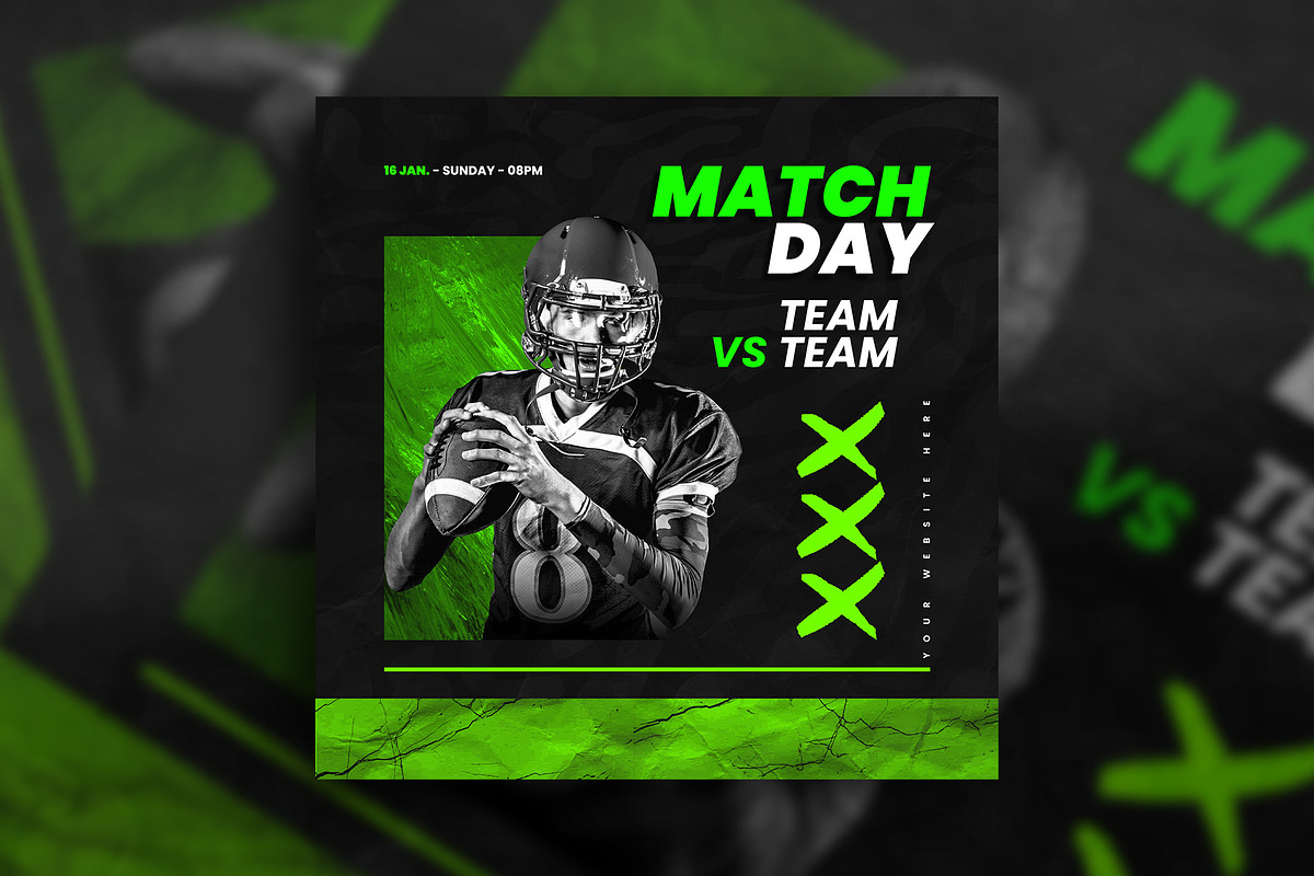 Match day social media flyers, a Social Media Template by Tanmoy Topu (Photo 5 of 11)