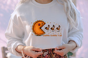 Funny Pumpkin Pie Chasing Turkey Png, an Illustration by designcity5 (Thumbnail 3 of 8)
