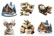 Cozy Watercolor Christmas Clipart, a Work Illustration by SinaCreation (Thumbnail 3 of 6)