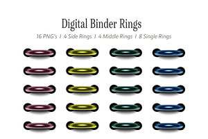 Anodized Metal Digital Planner Rings