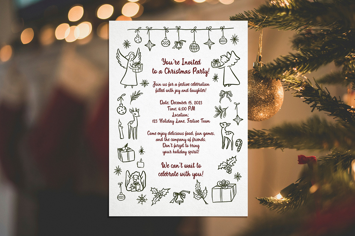 Whimsical Line Art Christmas, an Object Graphic by AnMark (Photo 6 of 13)